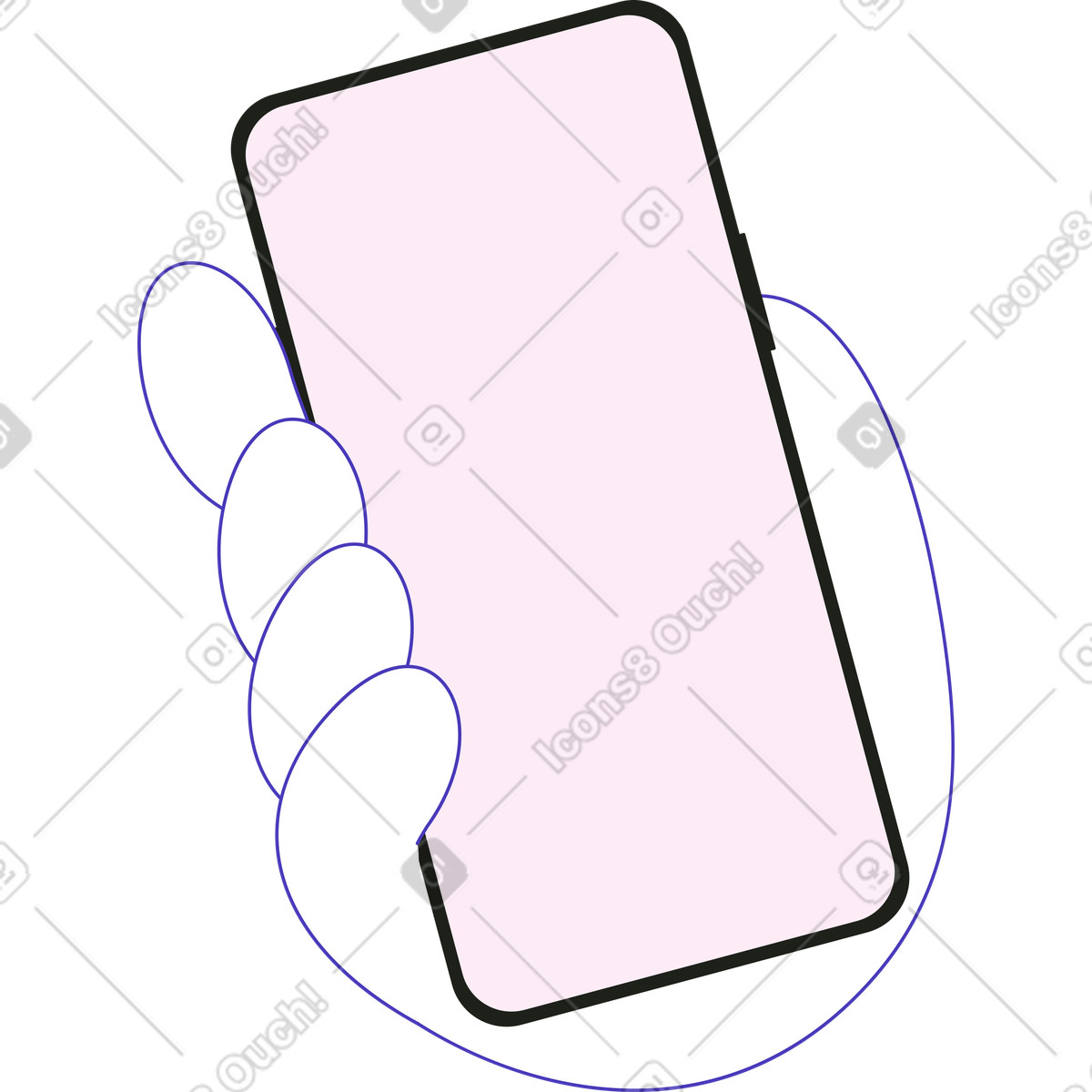 Ilustración Teléfono inteligente de mano en estilo Blueberry a descargar en PNG y SVG