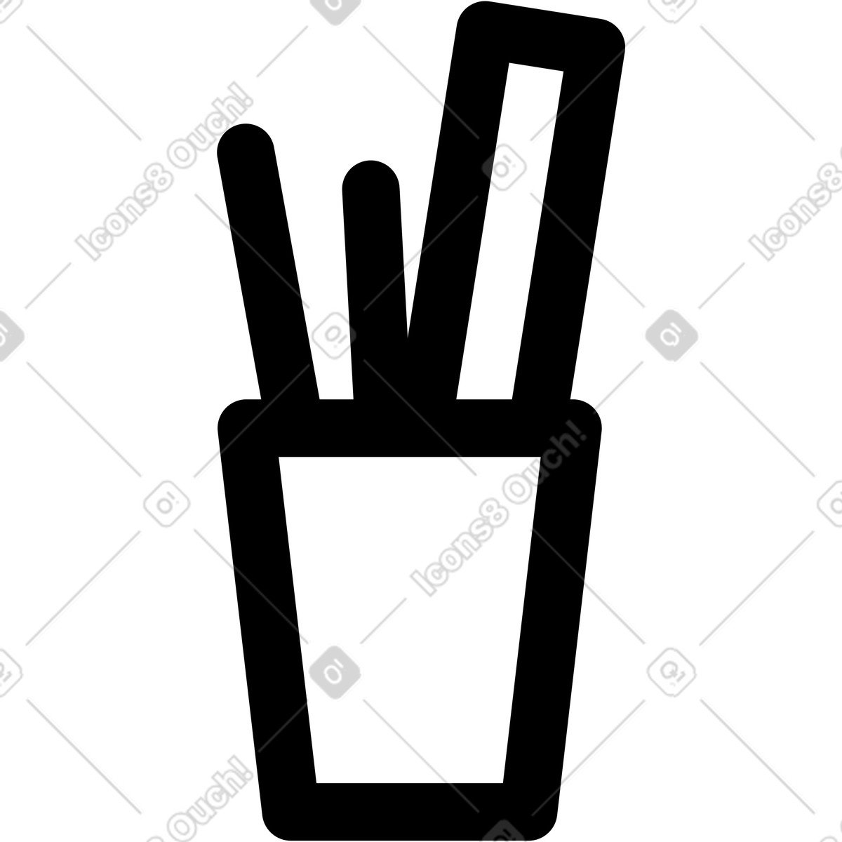 Glass with stationery illustration in Transistor style download in PNG, SVG