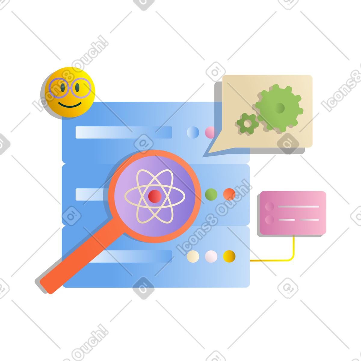Data science server illustration in Silky style download in PNG, SVG