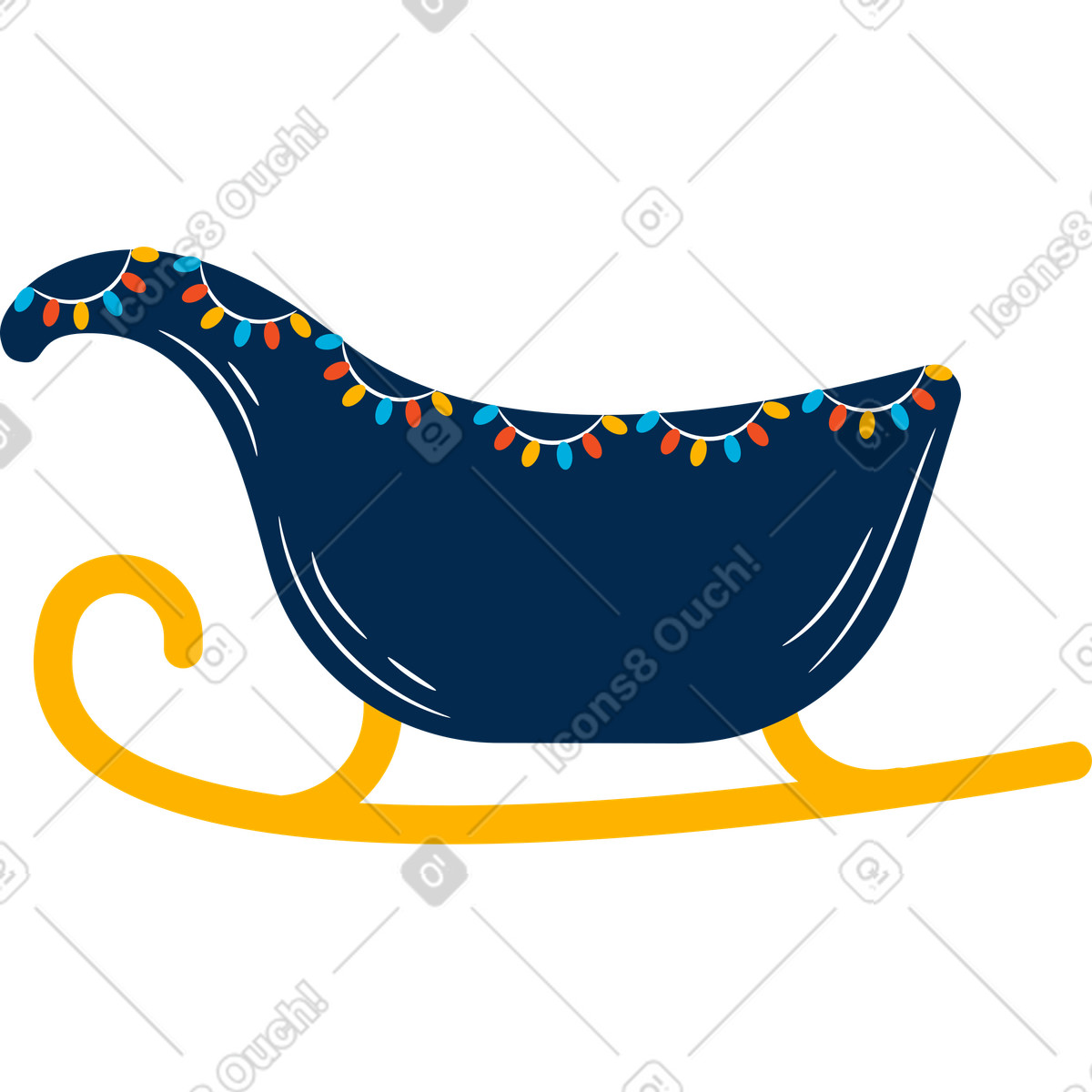 Ilustração de Trenó em no estilo Flame para baixar em PNG, SVG