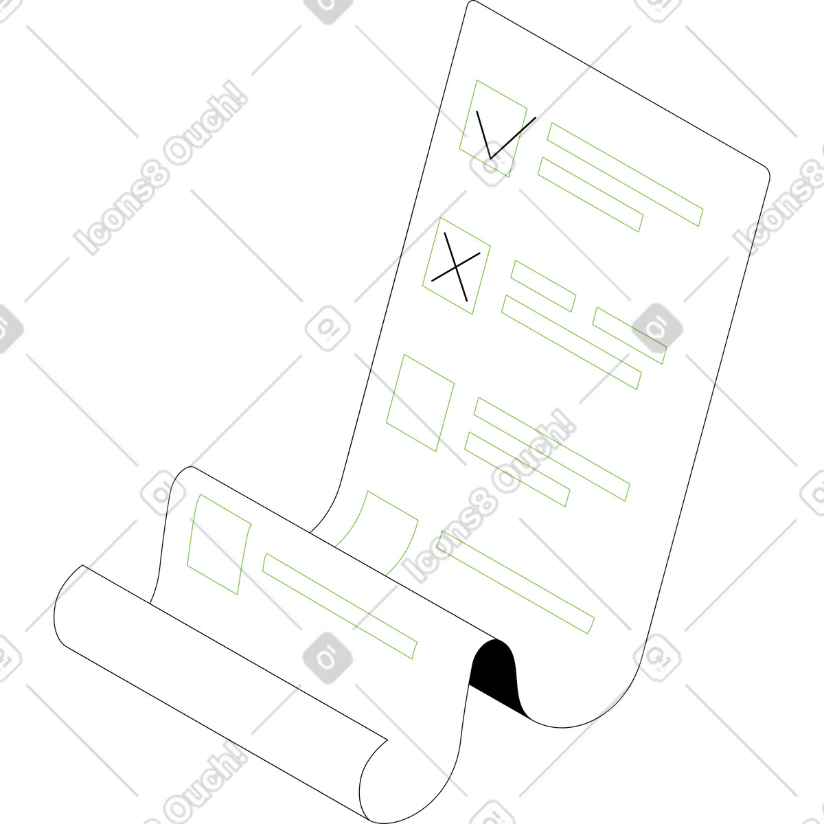 Illustration Feuille d'enquête dans le style Isometric à télécharger aux formats PNG, SVG