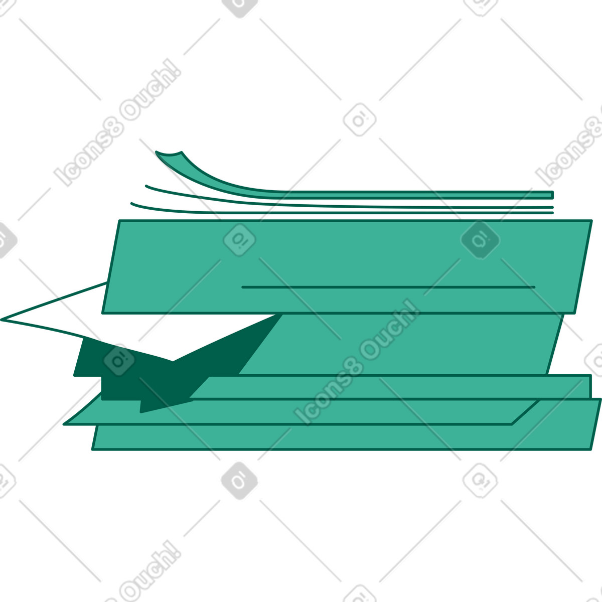 Stack of books illustration showcasing a collection of clipart images in PNG, SVG, GIF