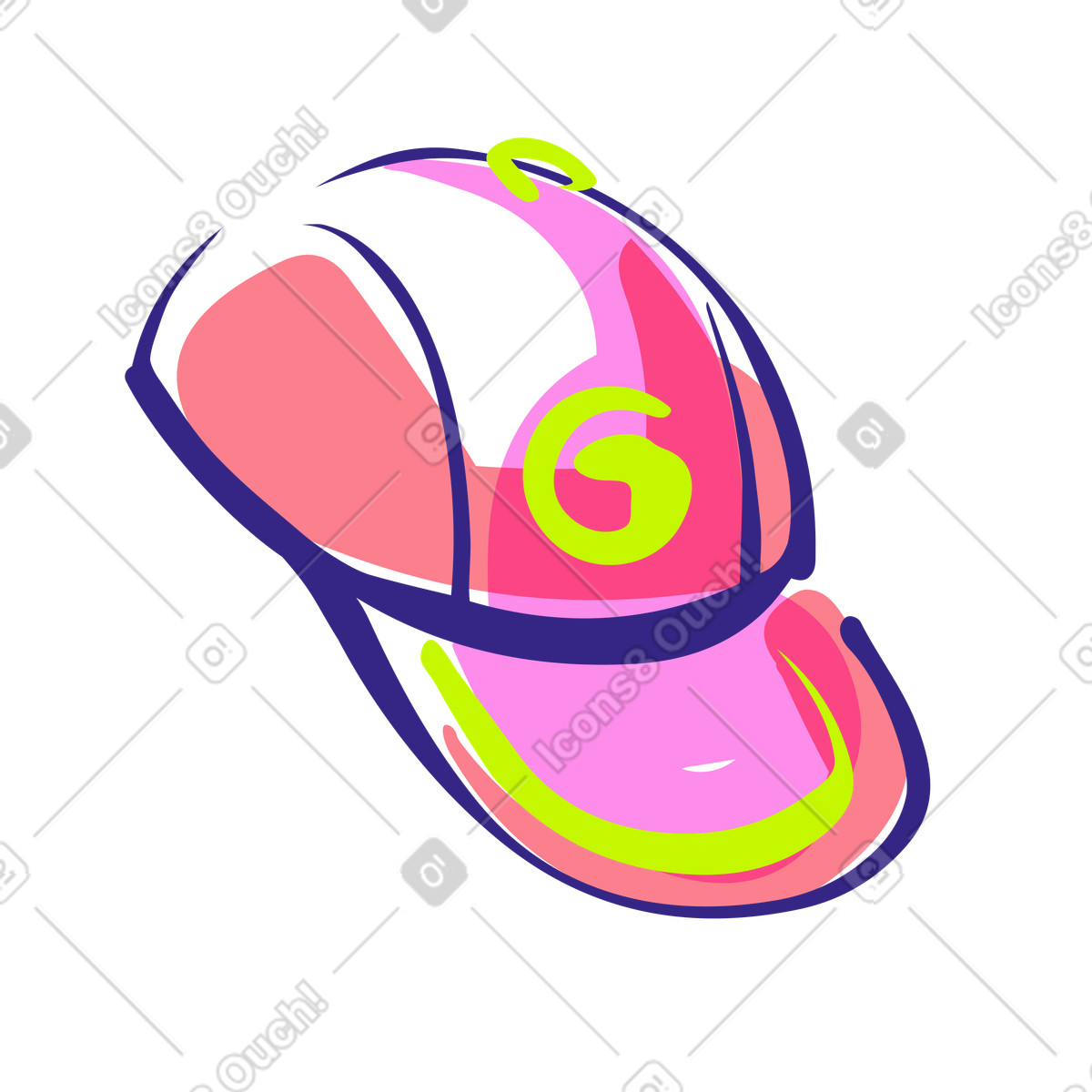 Ilustração de Chapéu beisebol feminino em no estilo Glam para baixar em PNG, SVG