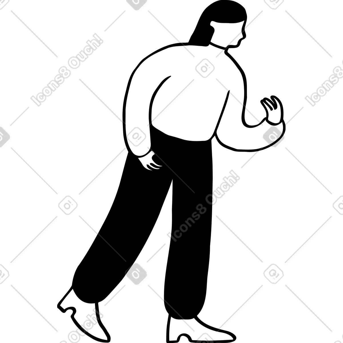Woman holding something in both hands illustration Journal style download PNG, SVG