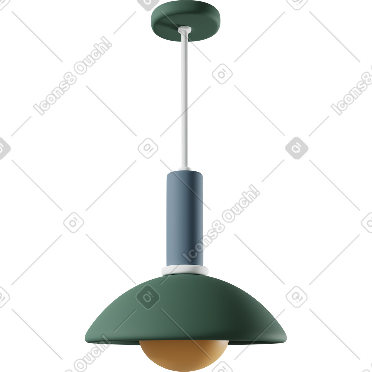 Иллюстрация Chandelier with green round lampshade в стиле 3D Casual life — скачать в форматах PNG, SVG
