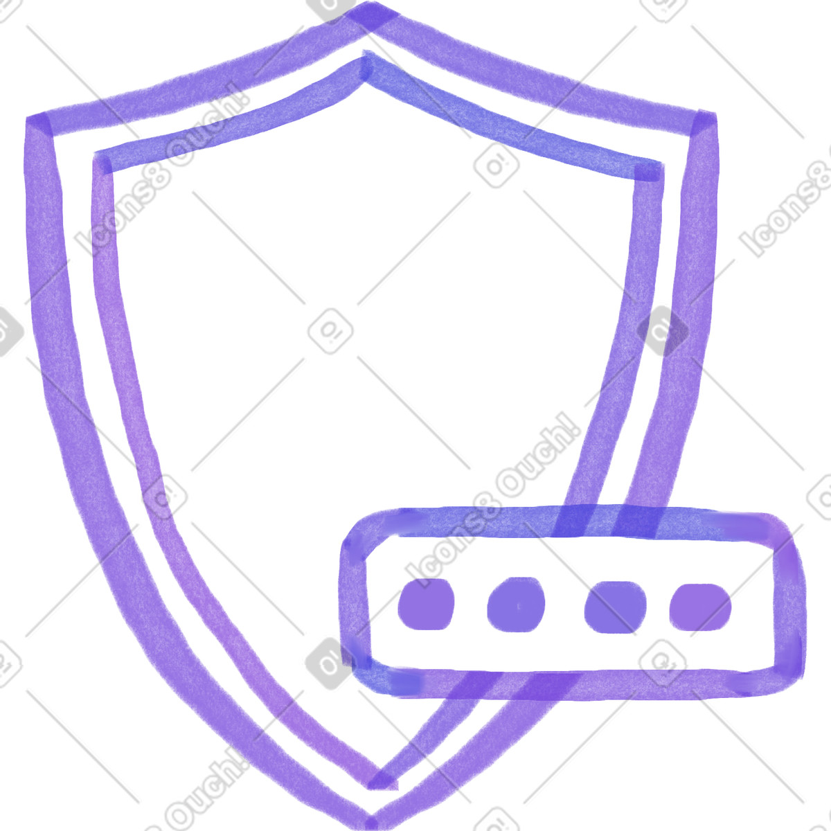 Ilustração de Shield and password em no estilo Marker para baixar em PNG, SVG