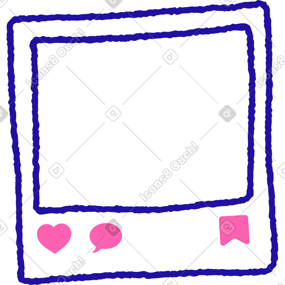 Social-media-feed-Illustration im Whimsy-Stil als Download in PNG, SVG