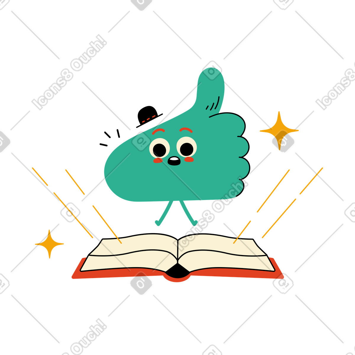 Getting knowledge from the book illustration educational clipart image in PNG