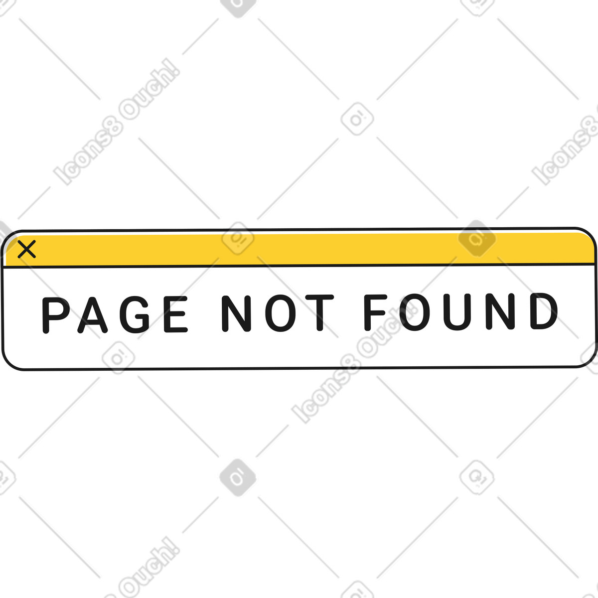 Ilustración Signo de página no encontrada en estilo Taxi a descargar en PNG y SVG