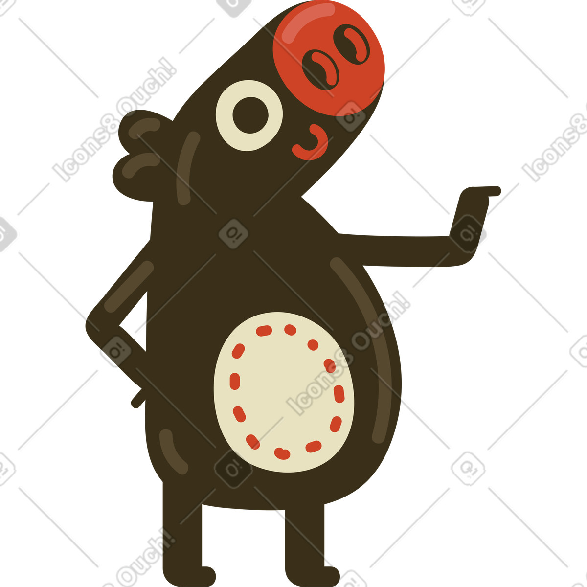 Ilustración Cerdo en estilo Arabica a descargar en PNG y SVG