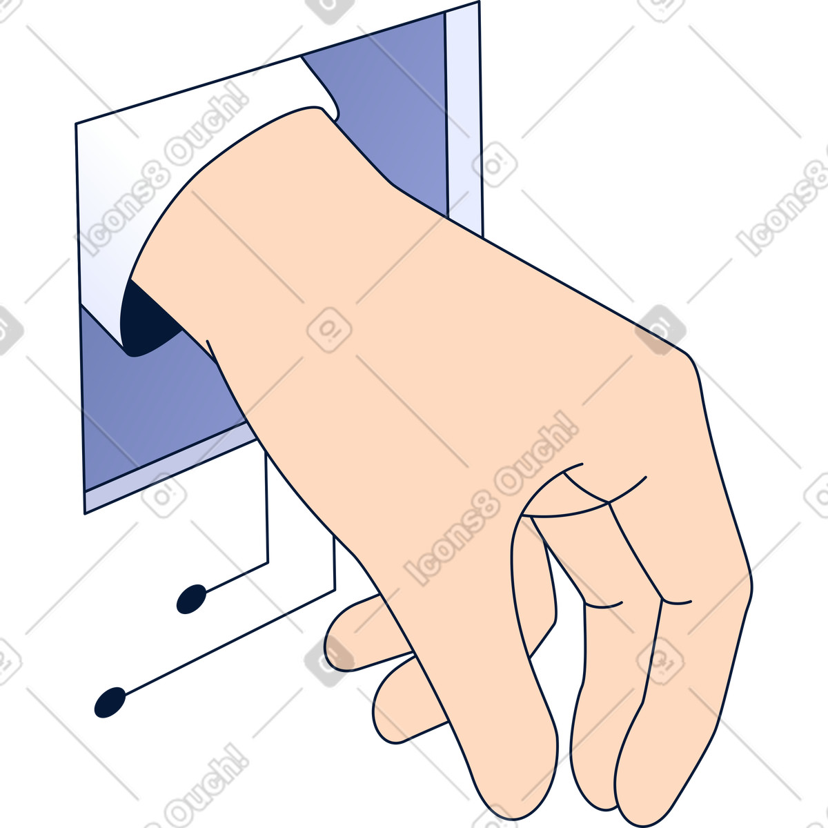 Frame window with hand holding something illustration in Neat style download in PNG, SVG