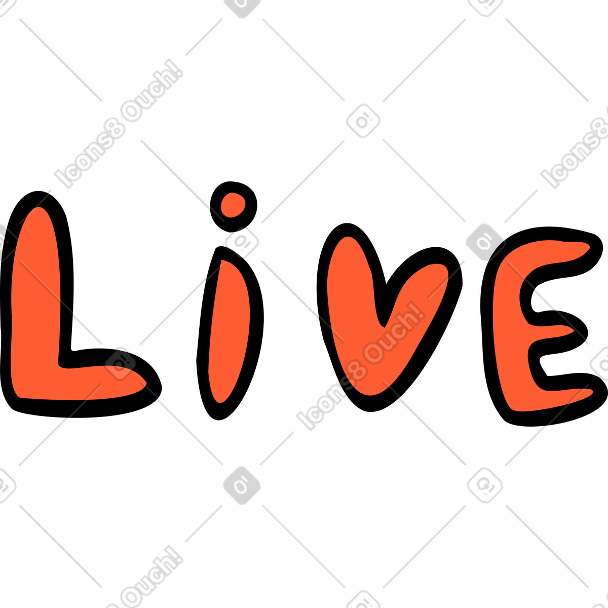 Live text illustration in Comic style download in PNG, SVG