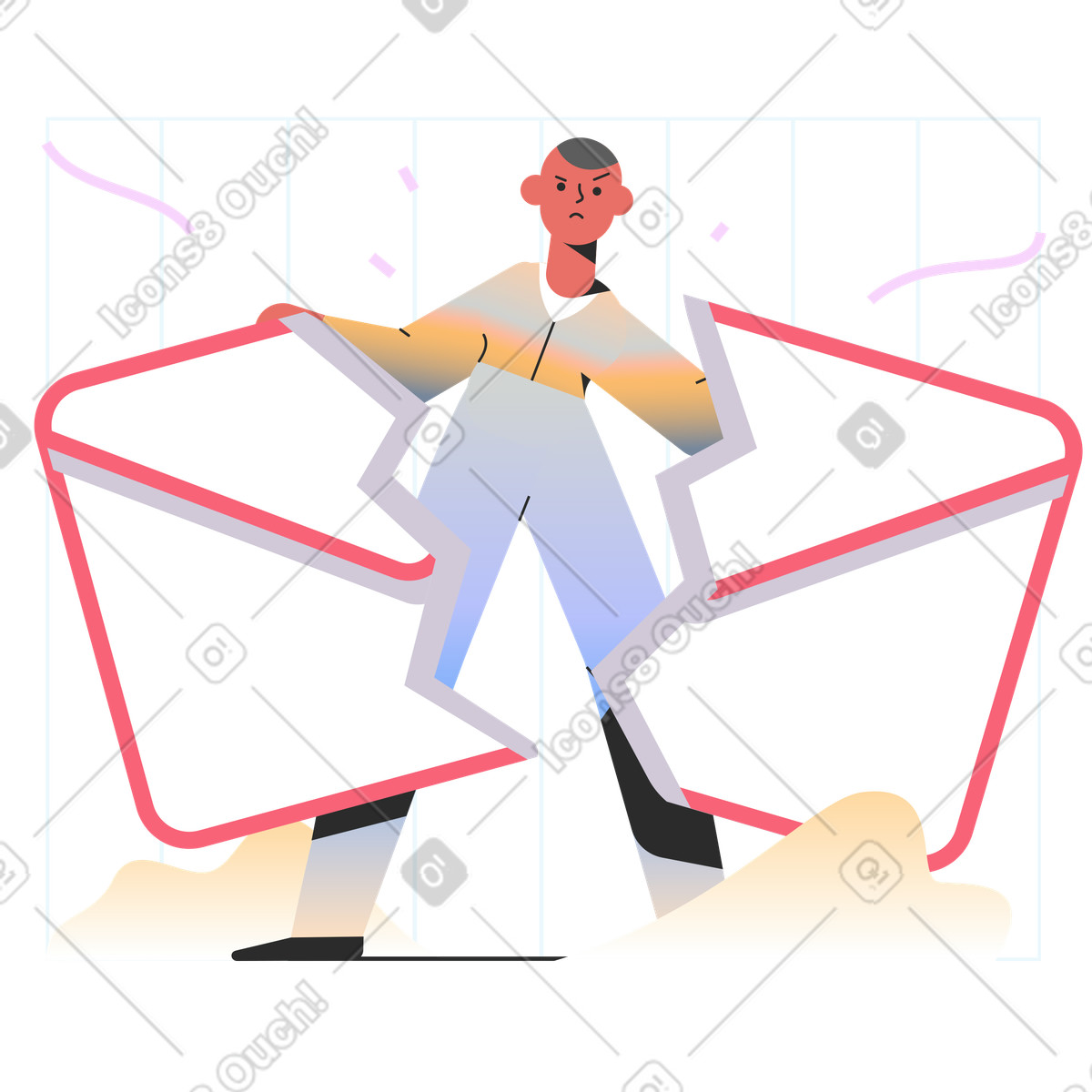 Ilustração de Sem mensagens em no estilo Marginalia para baixar em PNG, SVG
