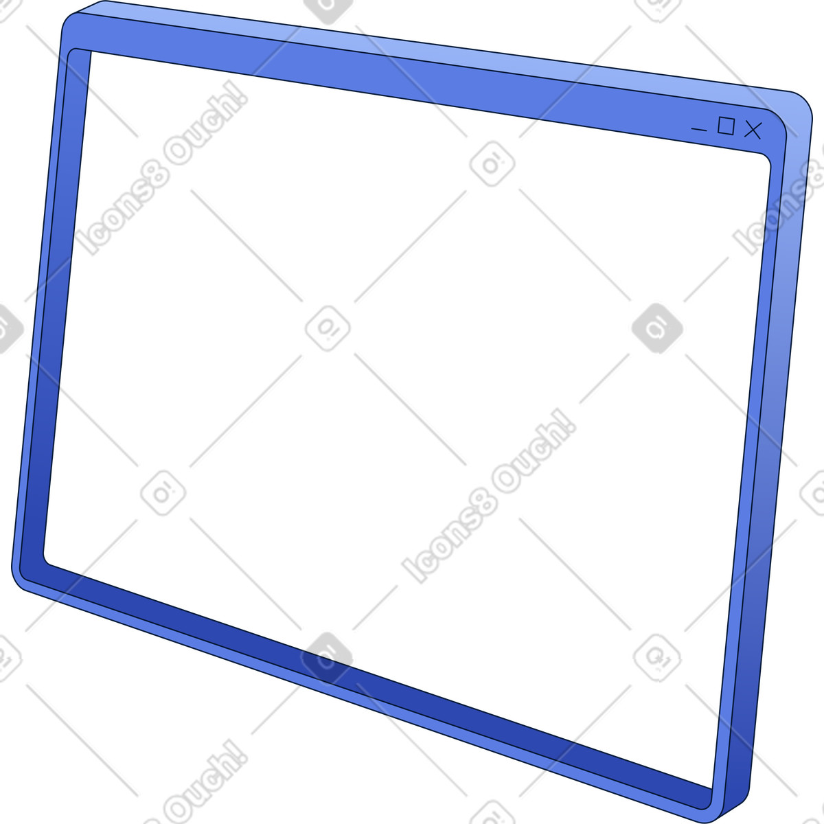 Browser window frame illustration in PNG, SVG