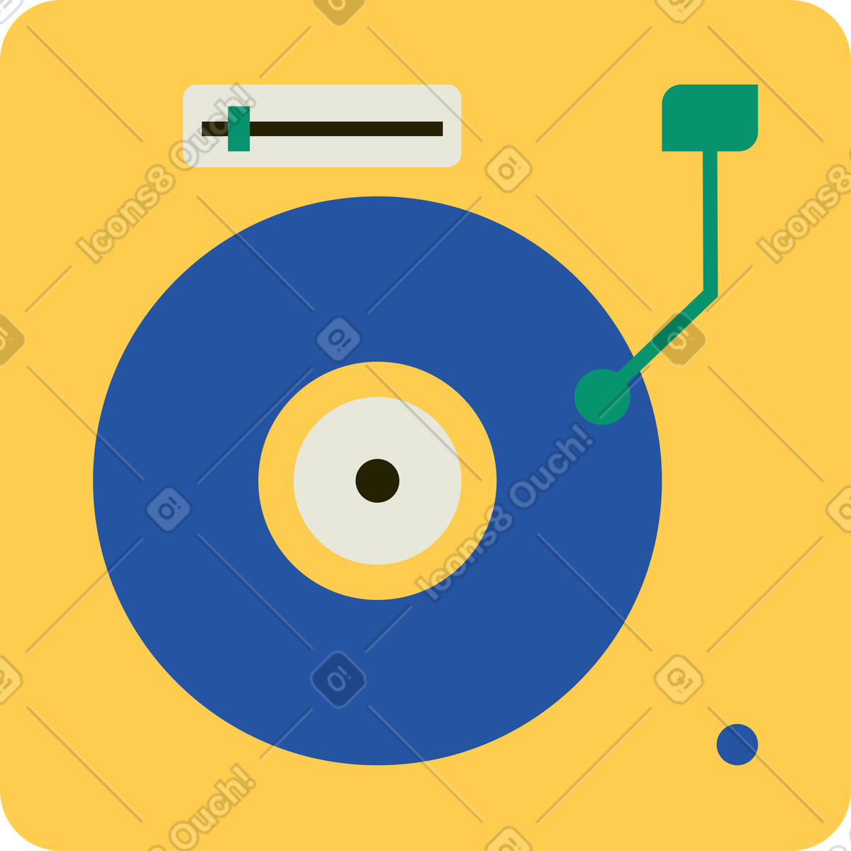 下载 Spot 风格的 Vinyl record player 插画，支持 PNG、SVG 格式
