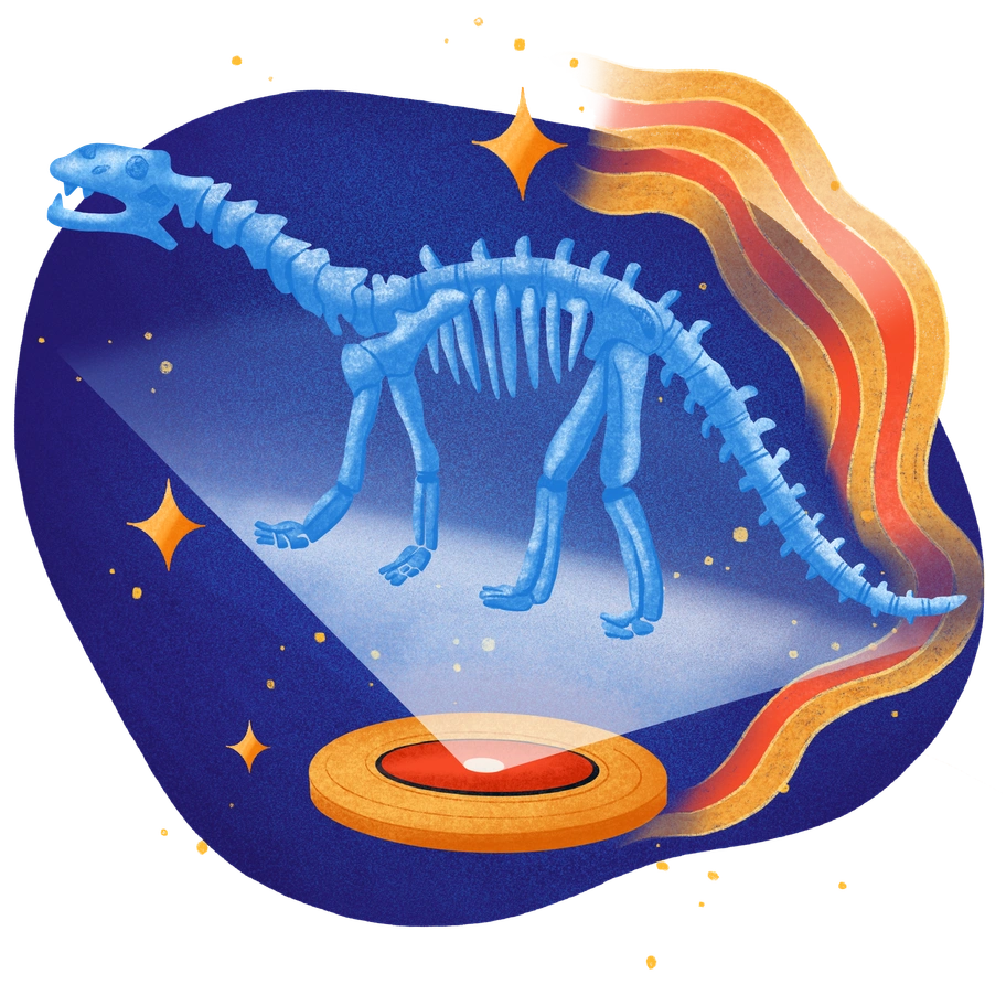 A smiling Earth surrounded by satellites and stars - Gleam style illustration