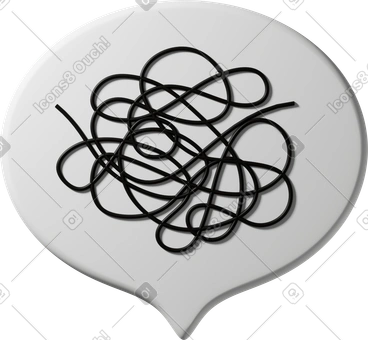 내부에 얽힌 선이 있는 말풍선 PNG, SVG