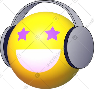 Emoji in headphones PNG, SVG