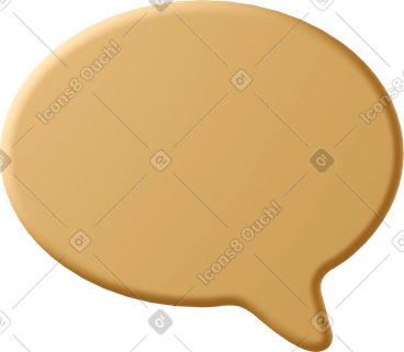 주황색 말풍선 오른쪽 아래 PNG, SVG