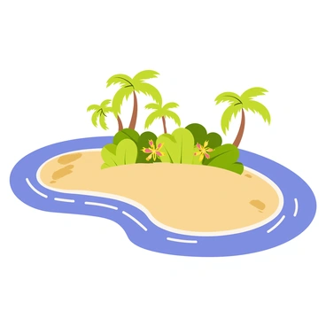 A hidden tropical island with crystal clear waters and lush greenery