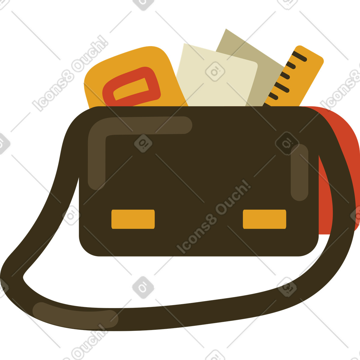 下载 Arabica 风格的 书包 插画，支持 PNG、SVG 格式