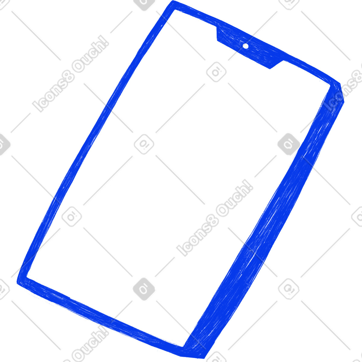 Blue phone sketch-Illustration im Biro-Stil als Download in PNG, SVG