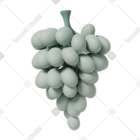 食物 Casual life スタイルの 3D Green grape のイラストをPNG、SVG形式でダウンロード