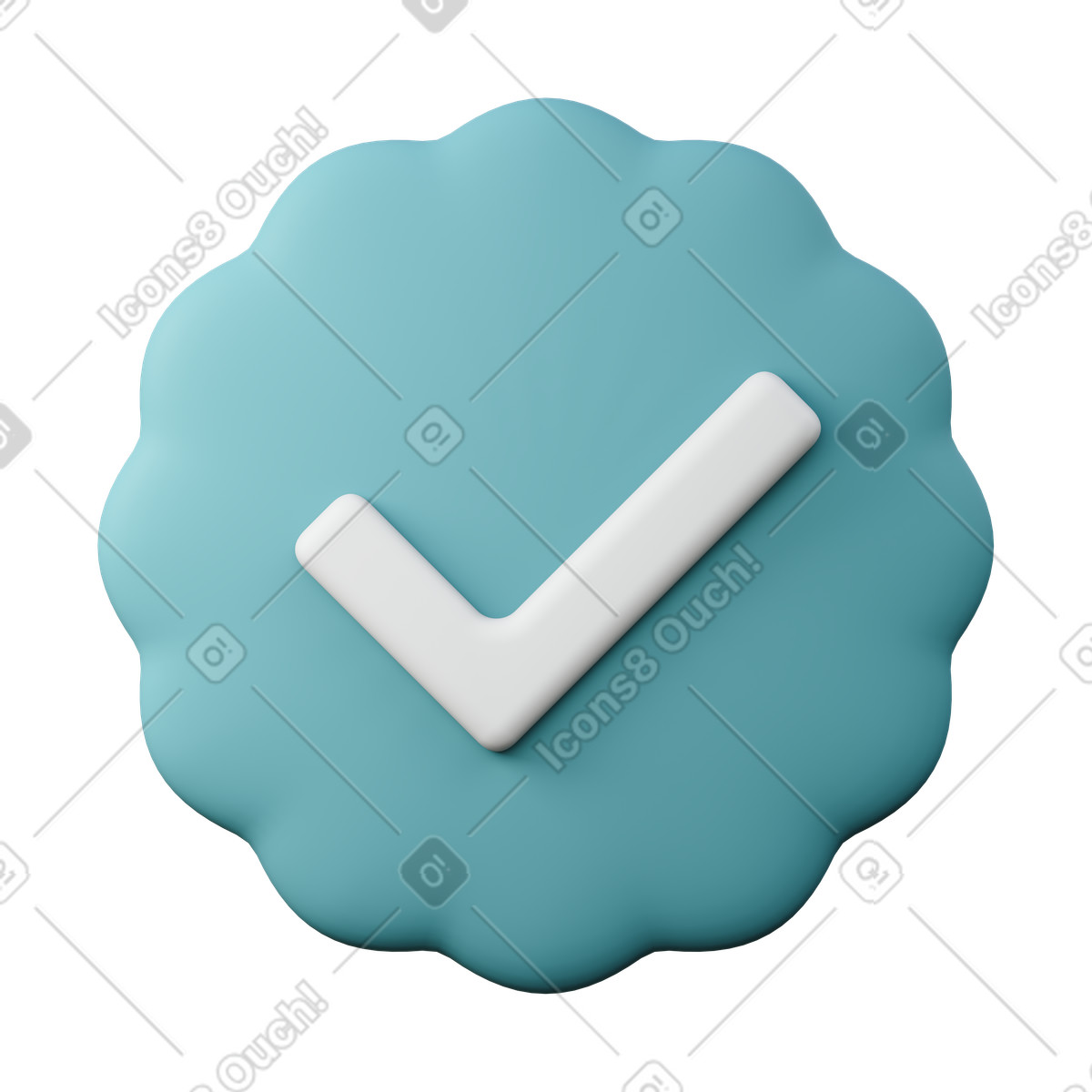 Verified Account illustration in 3D Sugary style download in PNG, SVG