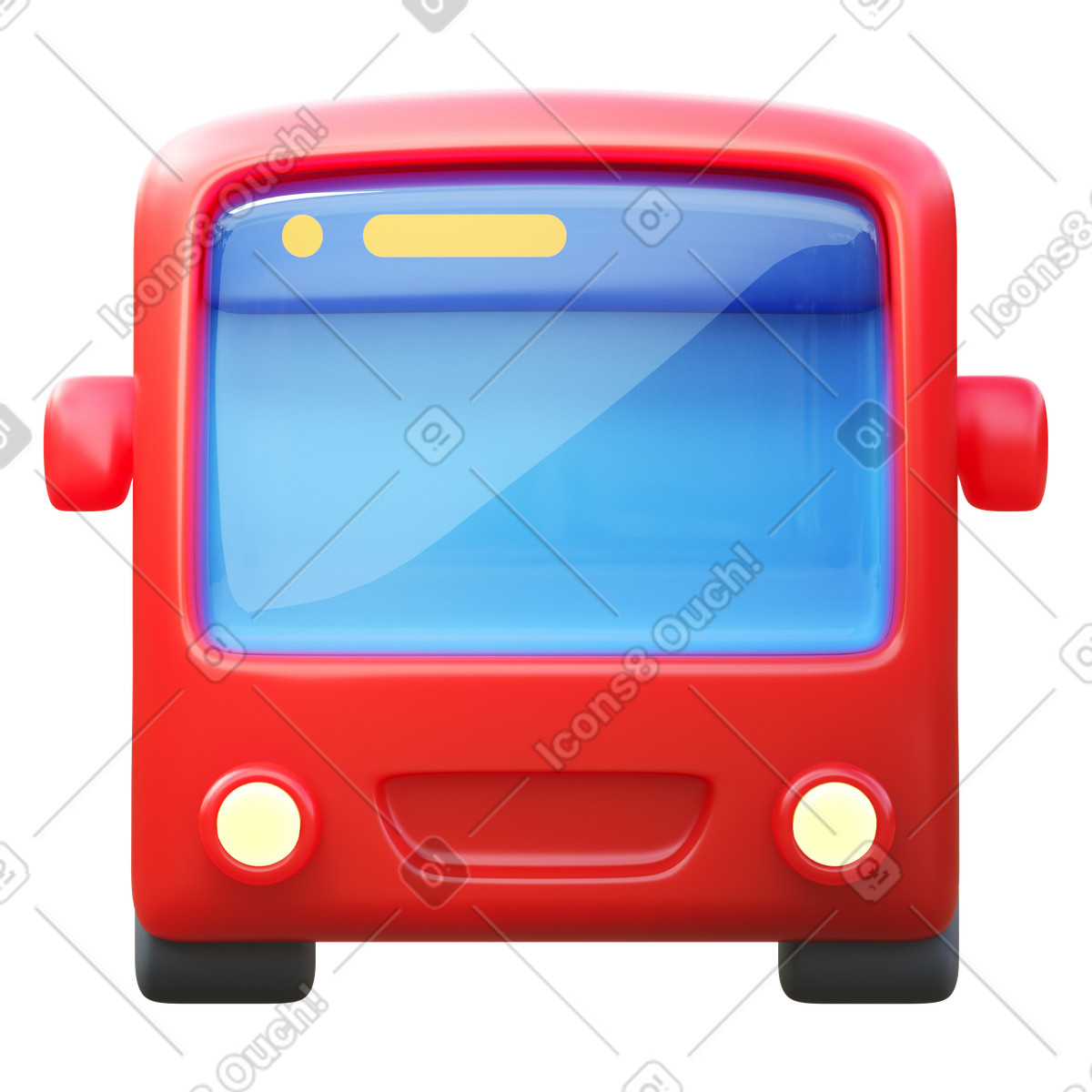 Ilustração de Ônibus vermelho em no estilo 3D Fluency para baixar em PNG, SVG