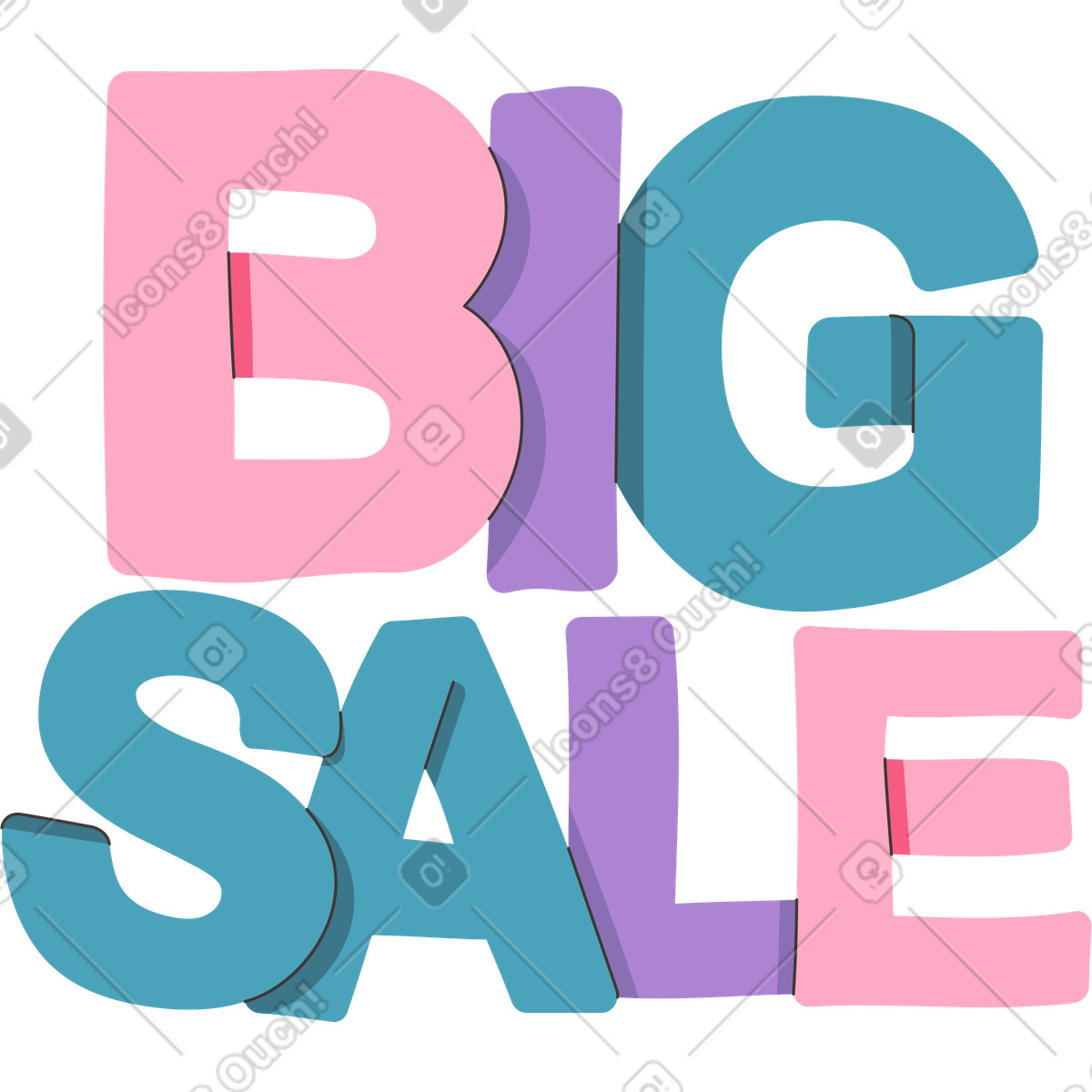 Big sale illustration in Dizzy style download in PNG, SVG