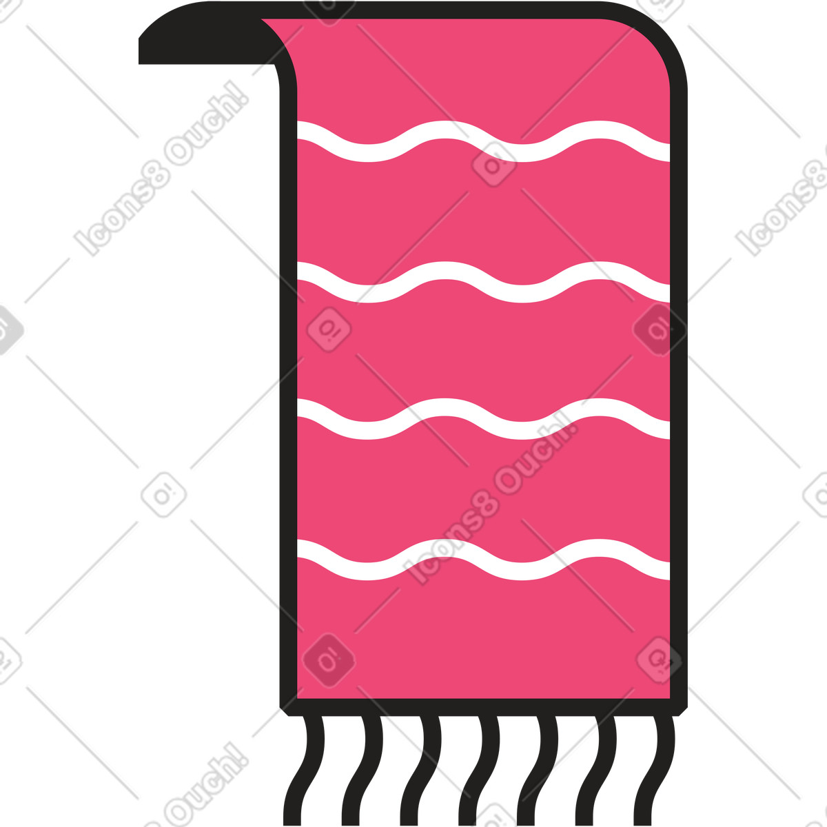 Rot gestreifter schal-Illustration im Dazzle Line-Stil als Download in PNG, SVG