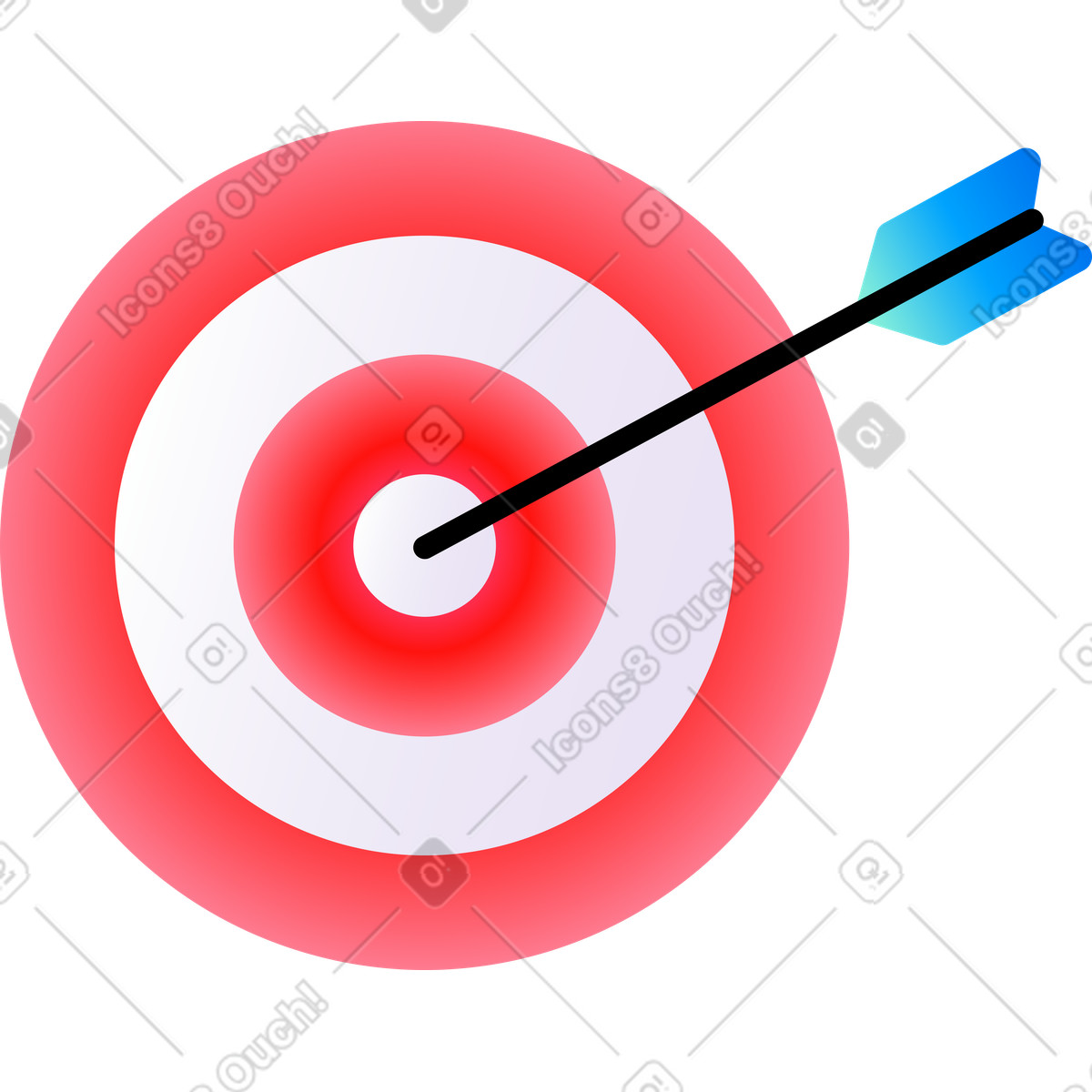 Ilustração de Alvo com flecha em no estilo Puffy para baixar em PNG, SVG
