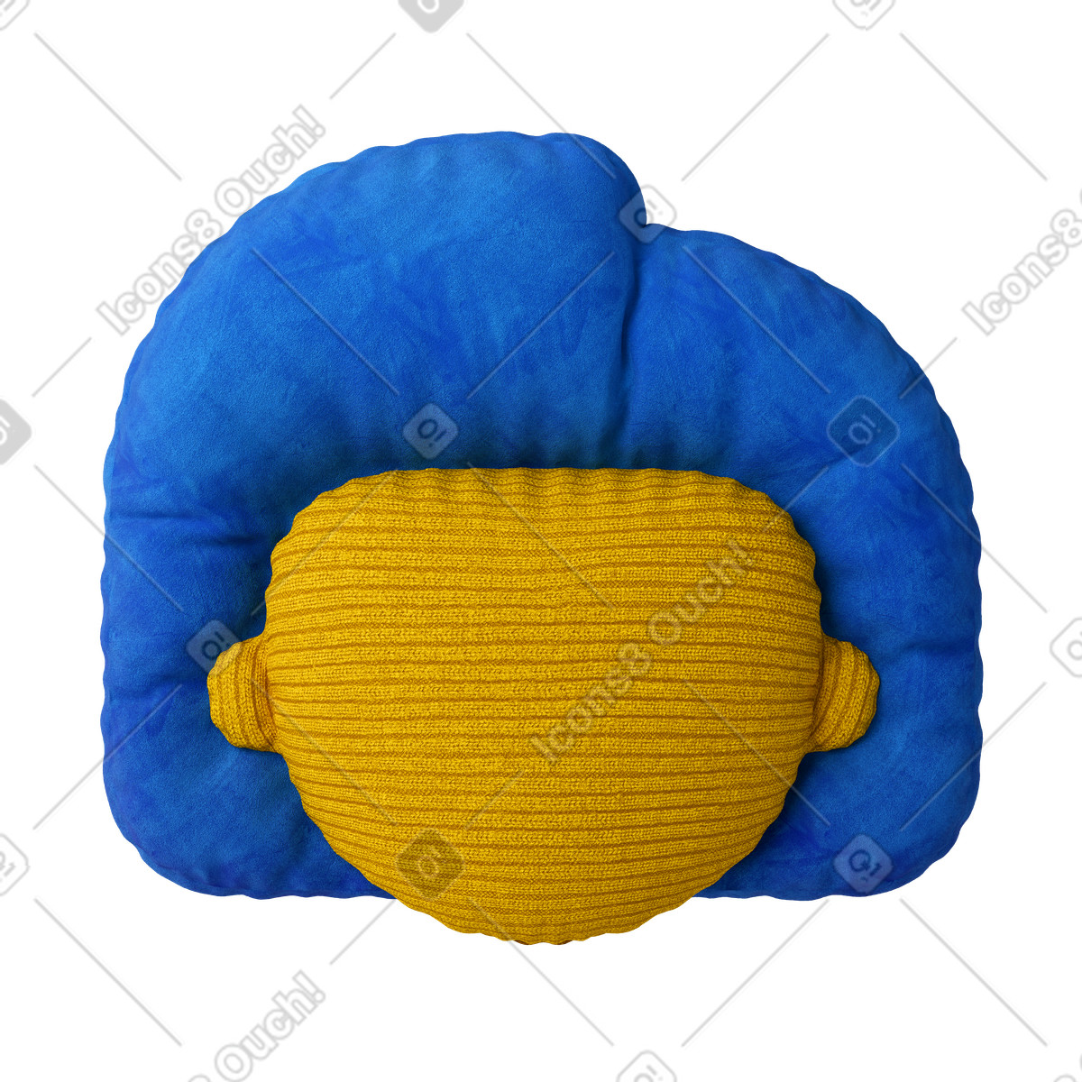 Soft female profile avatar toy illustration in 3D Plush icons style download in PNG, SVG