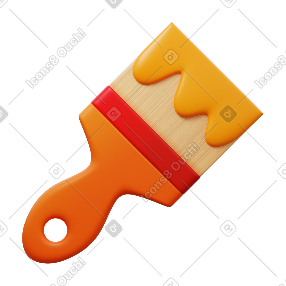 3D Fluency スタイルの Paint brush のイラストをPNG、SVG形式でダウンロード