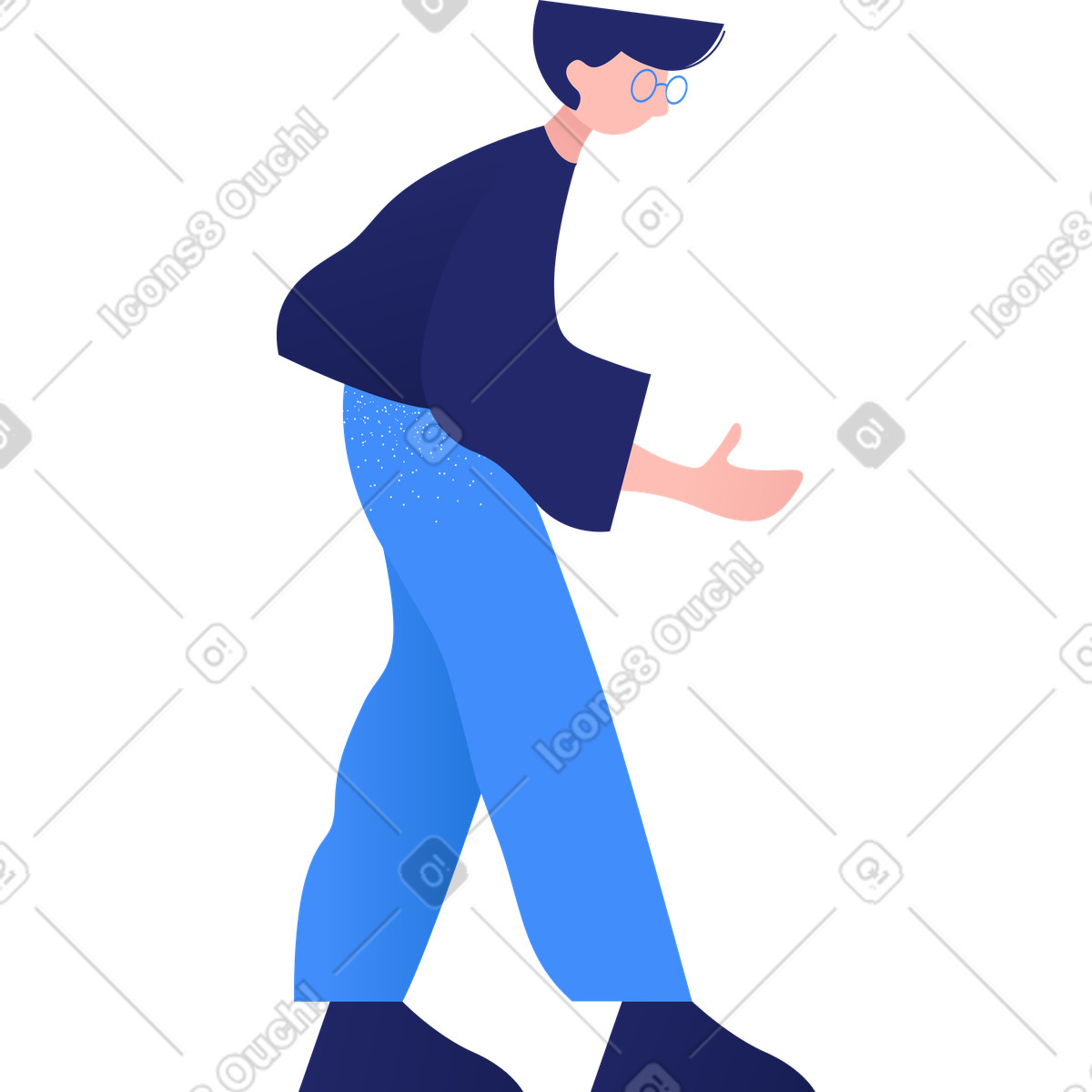 Clip スタイルの Man のイラストをPNG、SVG形式でダウンロード
