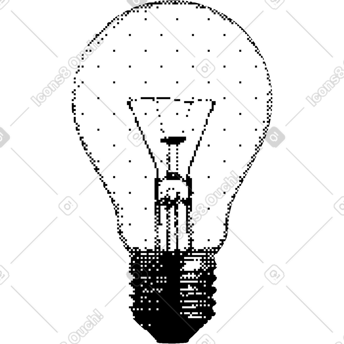 Bitmap スタイルの Bulb のイラストをPNG、SVG形式でダウンロード
