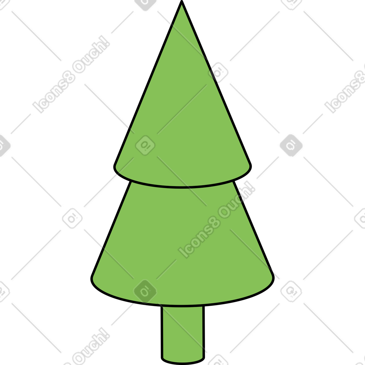 Albero di colore verde illustrazione in stile Isometric scarica in PNG, SVG