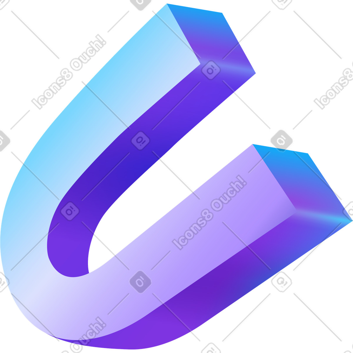 下载 Hi-tech 风格的 字母u 插画，支持 PNG、SVG 格式