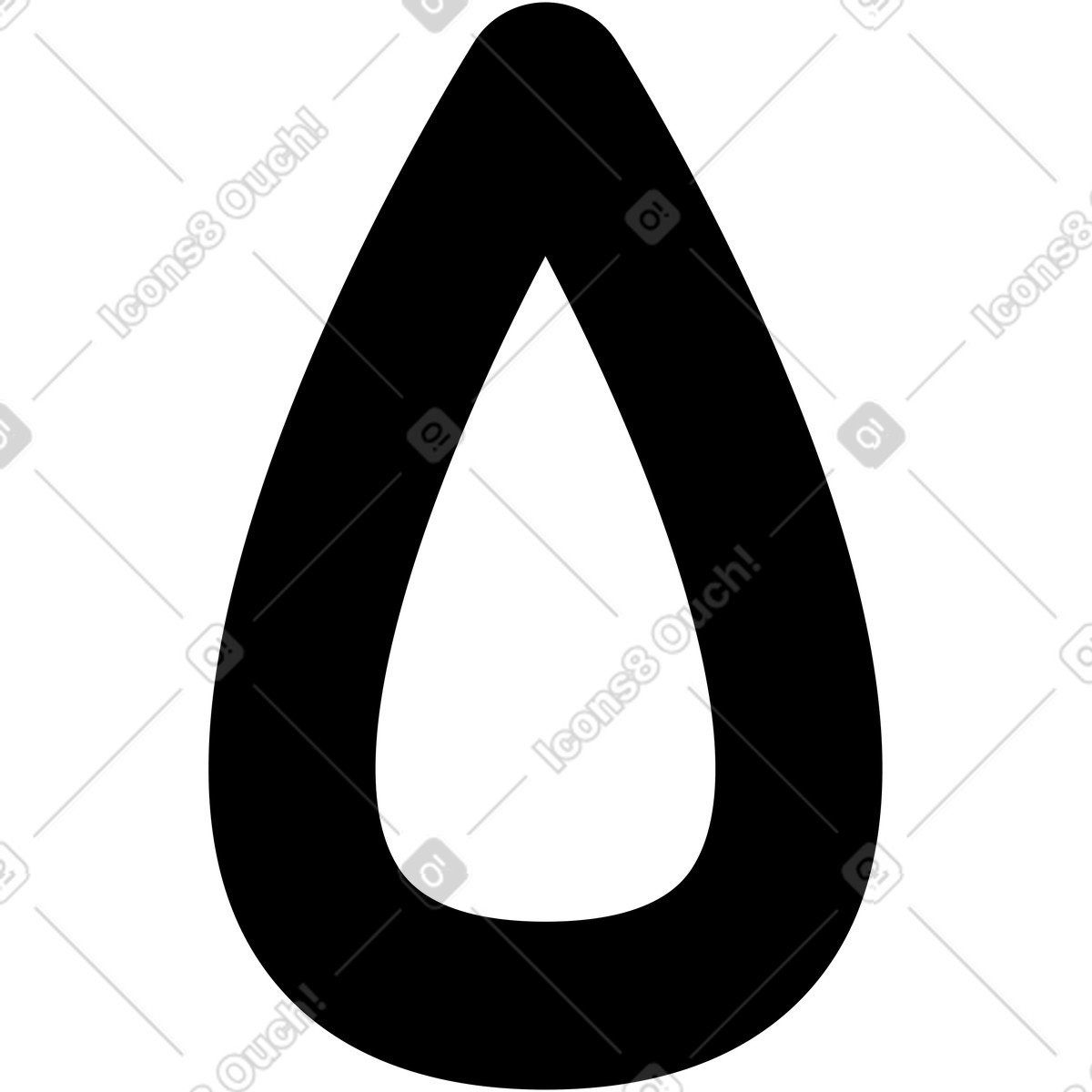 Ilustración Drop shape minimal symbol resembling water tear or liquid en estilo Notion Line Art a descargar en PNG y SVG