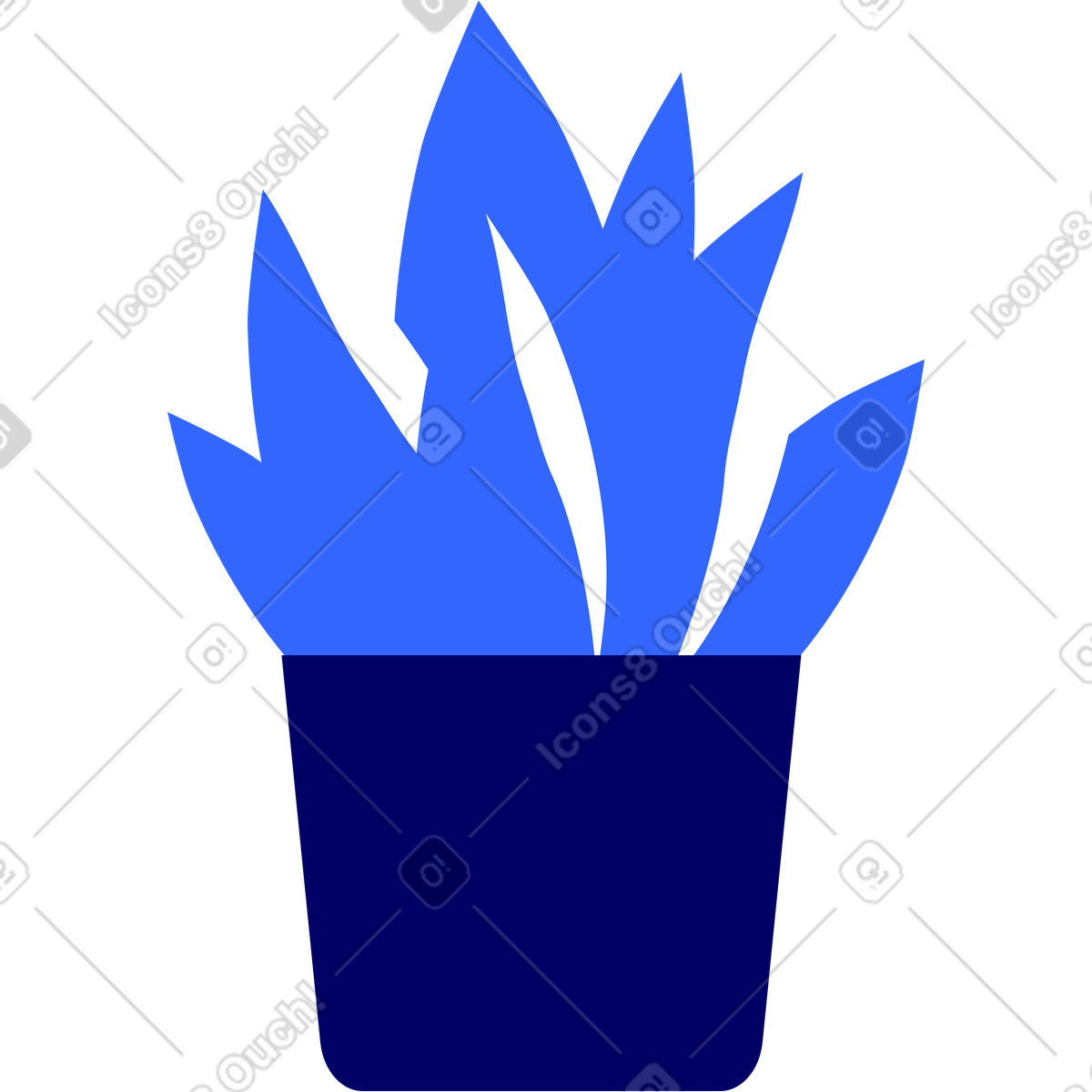 Office desk plant illustration clipart for workspace in GIF