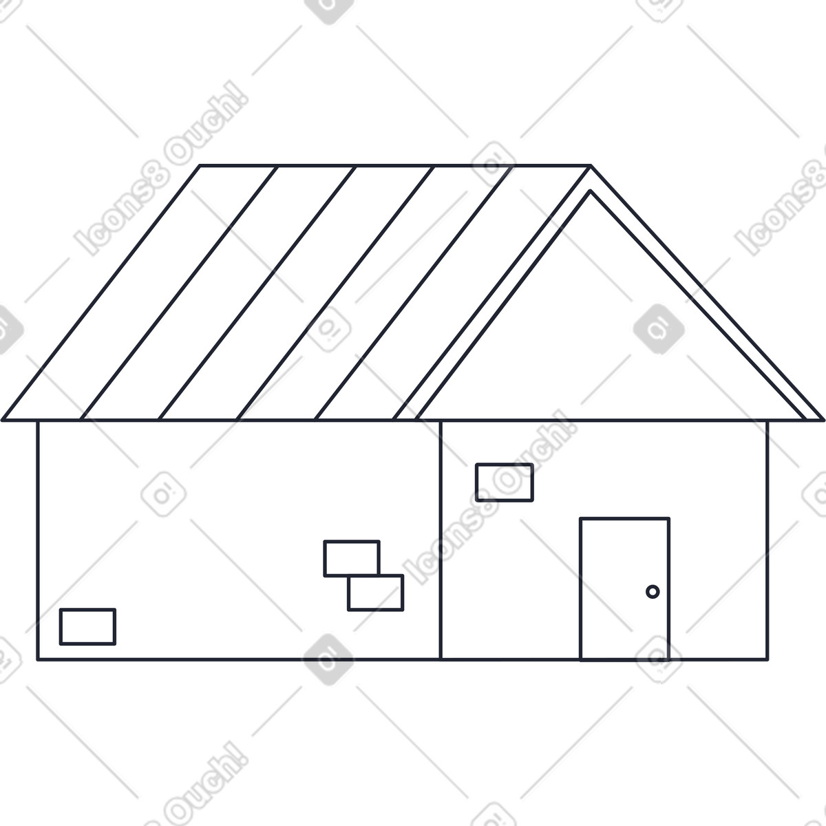Haus-Illustration im Pablita-Stil als Download in PNG, SVG
