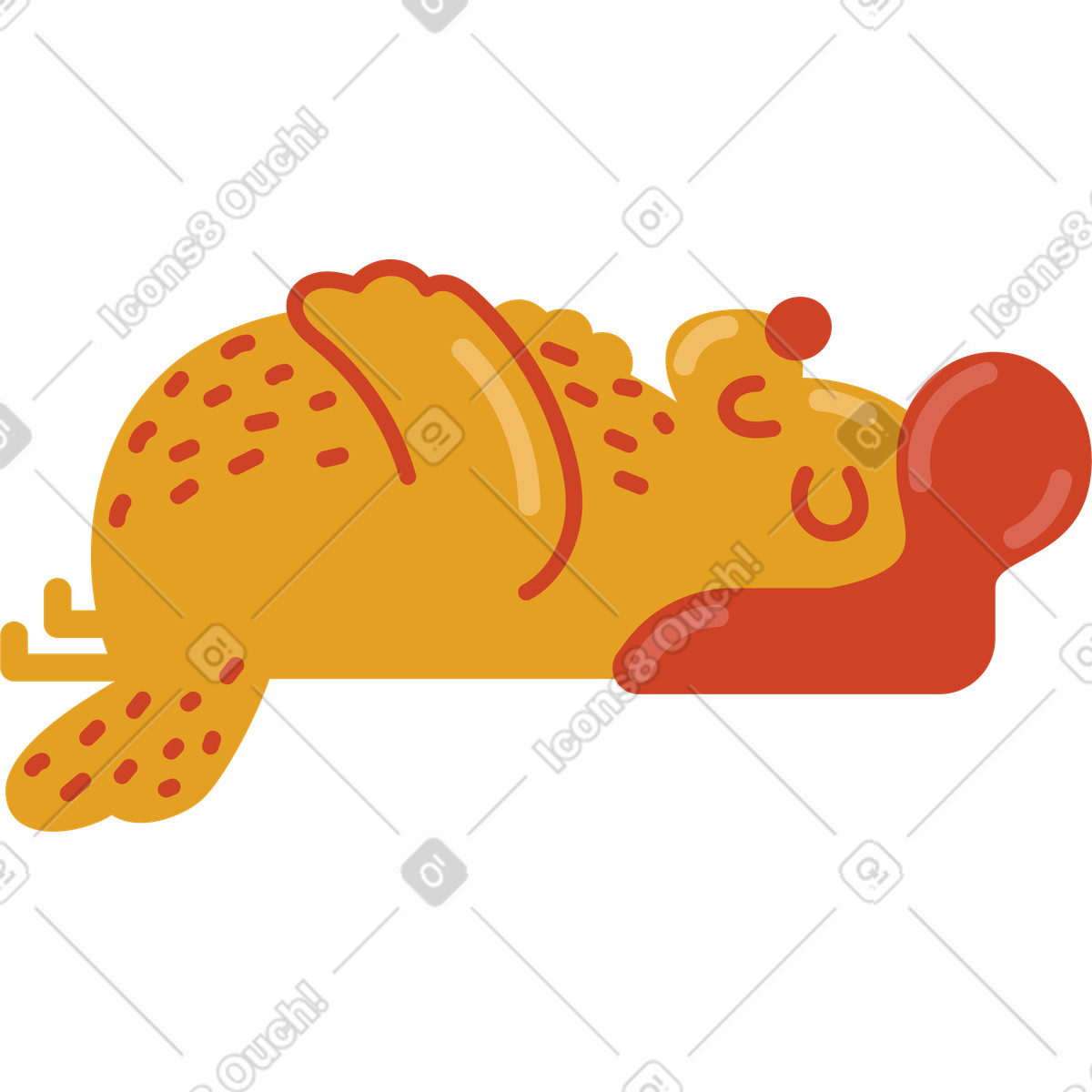 Ilustración Dormido en estilo Arabica a descargar en PNG y SVG