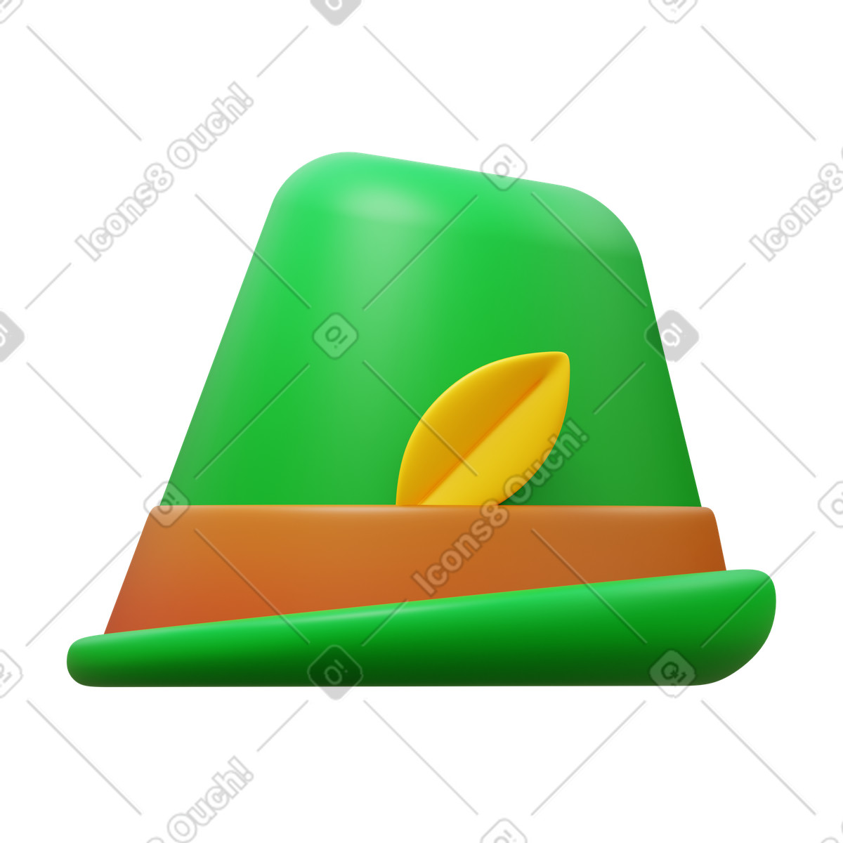 German hat-Illustration im 3D Fluency-Stil als Download in PNG, SVG