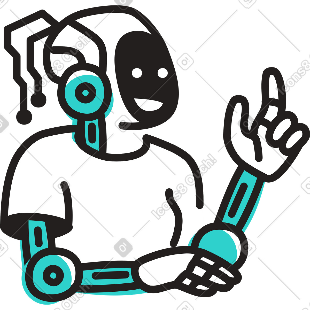 Robot umanoide illustrazione in stile Little scarica in PNG, SVG