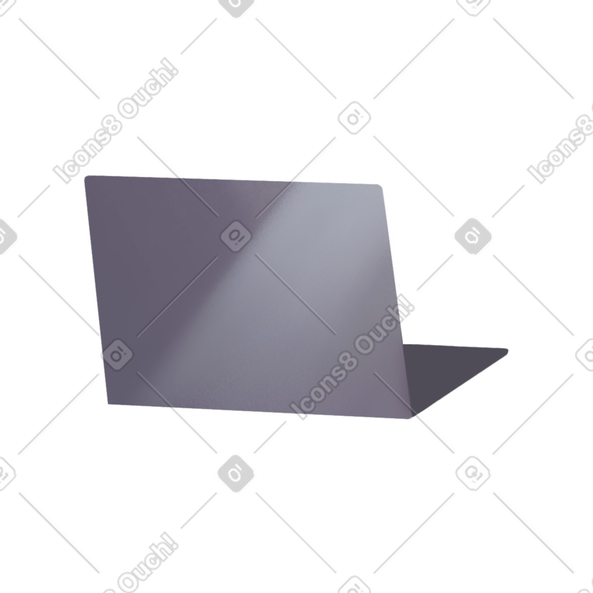 下载 Demure 风格的 灰色笔记本电脑 插画，支持 PNG、SVG 格式