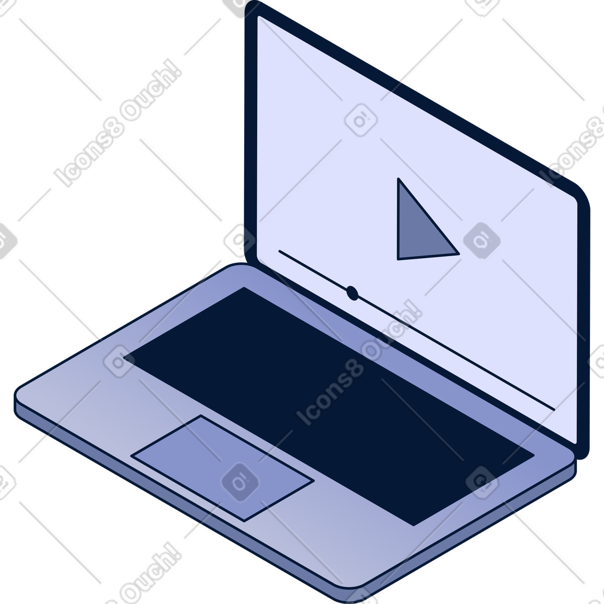 Open laptop illustration in PNG, SVG