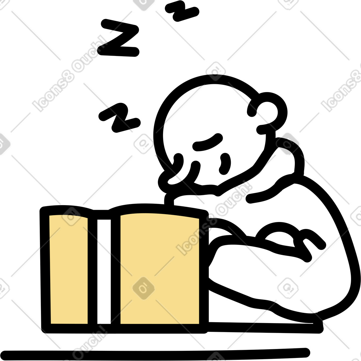 Ilustração de Homem adormecido em no estilo Notes para baixar em PNG, SVG