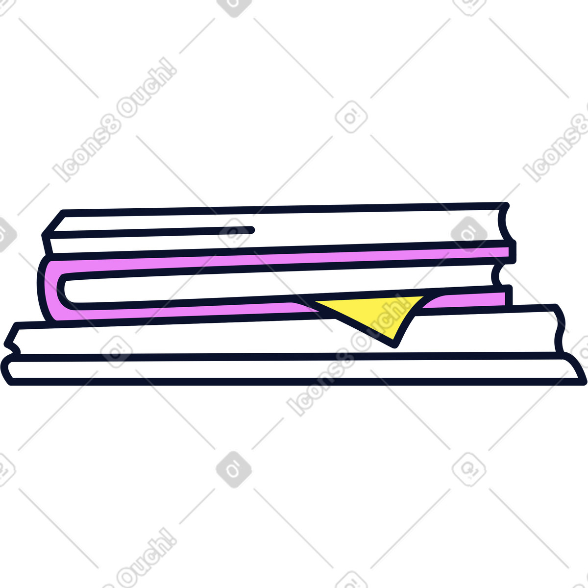 Stapel papiere und bücher-Illustration im Flexy-Stil als Download in PNG, SVG