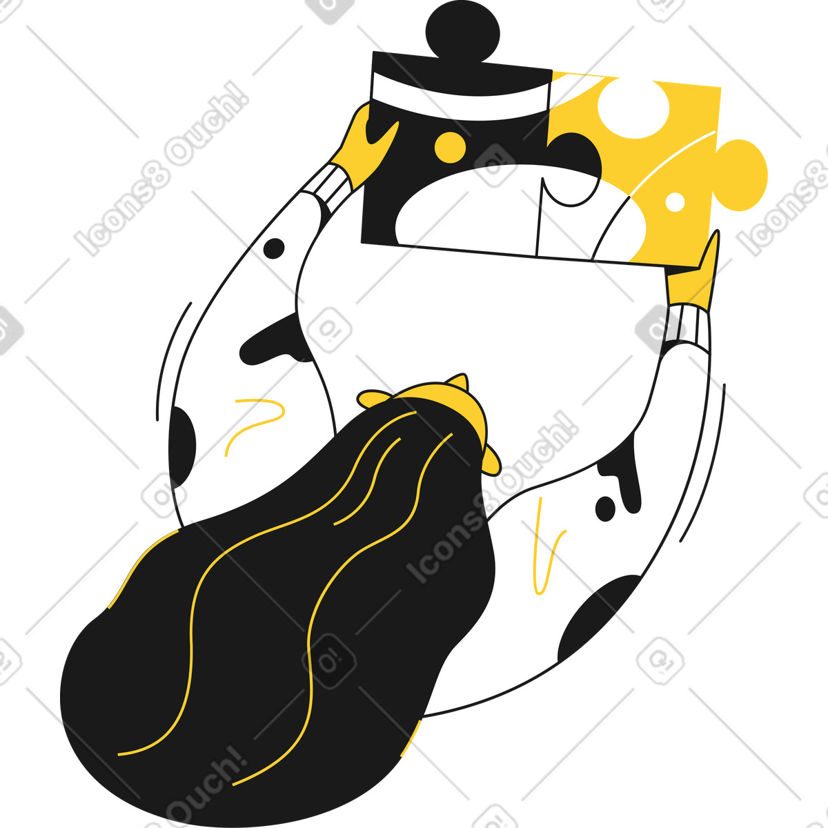 Ilustração de Meninas com quebra-cabeça em no estilo Taxi para baixar em PNG, SVG