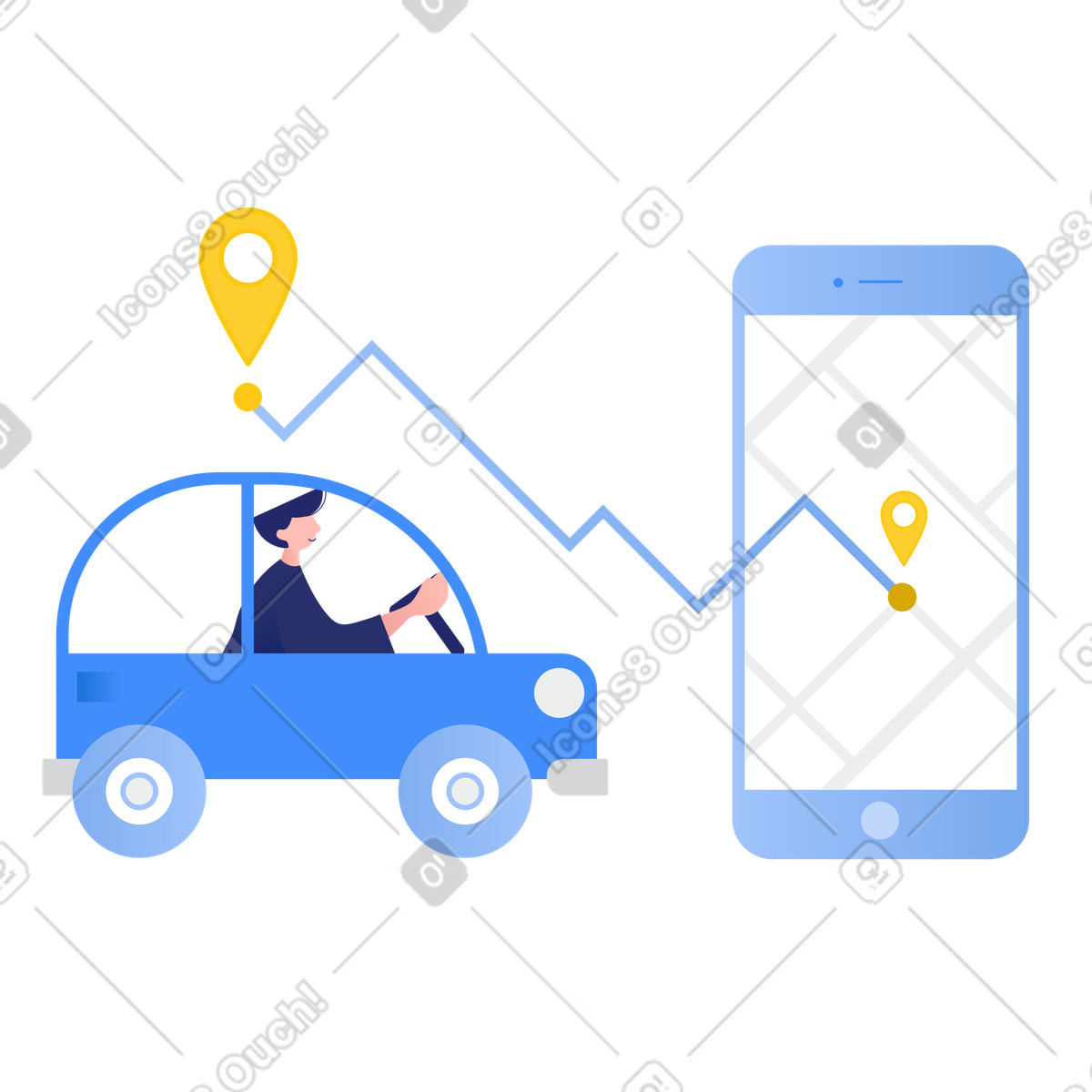 Ilustração de App navegação em no estilo Clip para baixar em PNG, SVG